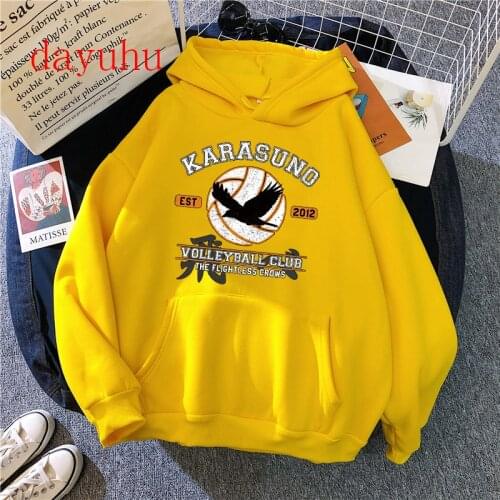 Hot Cartoon Haikyuu Hoodies Men Funny Japanese Anime Streetwear Harajuku Karasuno Fly High Graphic Sweatshirts Unisex Tops Male