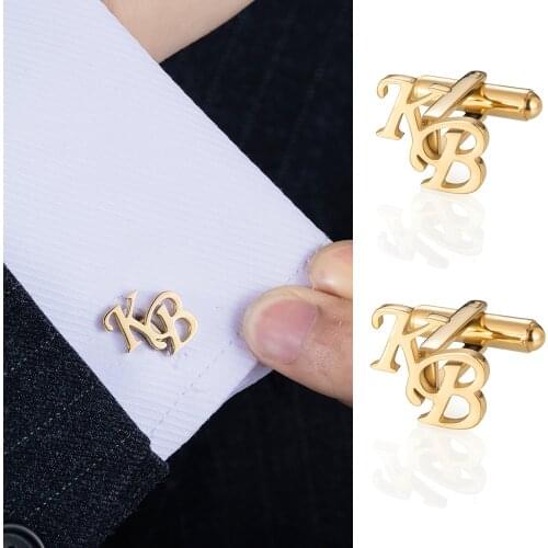 Personalized Letter Name Cufflinks Mens Jewelry Gifts Customize Names Cuff links Buttons Initials Letters Wedding Cufflink Groom