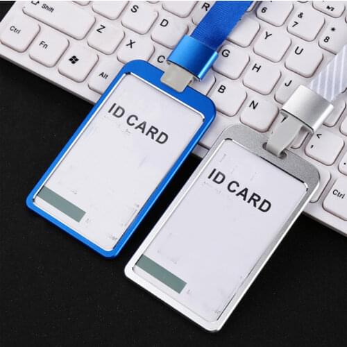 Men Women Metallic Card Holder ID Card Badge Case Fashion Bank Credit Card Holder Wallet Office Work Identity Badge Card Cover