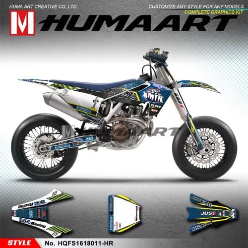 HUMAART MX Team Graphics Custom Vinyl Wrap Kit for Husqvarna FS450 TE FE 150 250 300 350 450 501 TC FC TX FX 2016 2017 2018 2019