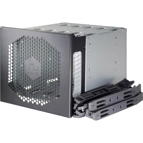 Aluminum Alloy Hard Drive Cage, 5 inch to 5x 3.5" Rack Adapter SATA Hard Driver Tray Caddy CD-ROM Slot for Desktop Computer