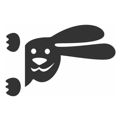 Cute Long-Eared Rabbit Sneaking In The Corner Car Stickers For Car Body Window Door Design Art Vinyl Mural FA155