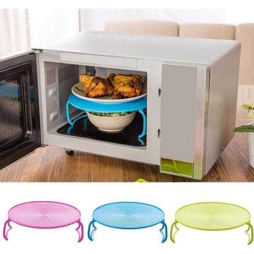 Behogar Multifunctional Double-layer Heat Resistance Microwave Oven Steam Tray Rack Plate Stacker for Home Restaurant Kitchen