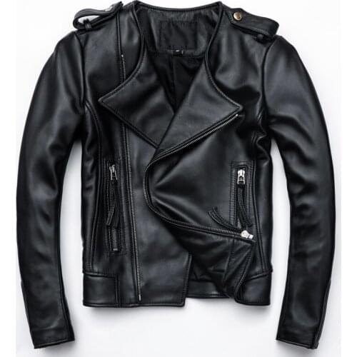 Fashion Black 2020 Luxury Genuine Jackets Women Lambskin Real Leather Short Slim Jacket Coats Female Zippers Streetwear
