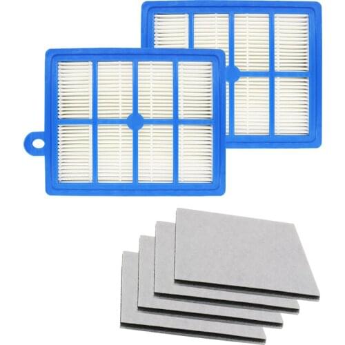 Washable 2PCS dust Hepa Filter H12 H13+4PCS Motor cotton filter for Philips Electrolux AEG Vacuum Cleaner replacement parts