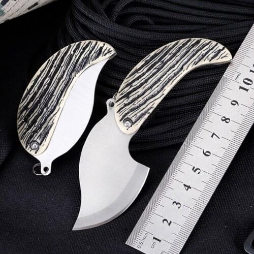 Creative Mini Portable Fruit Knife Metal Blade Leaf Shape Fold Knife Pocket Box Package Camp Peeler Outdoor Open Peeling Survive