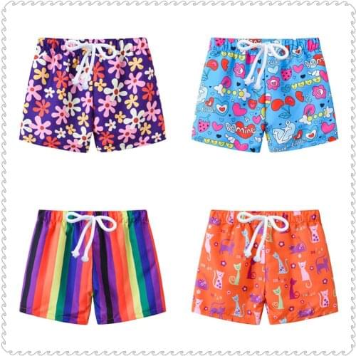 Rainbow Girl Casual Beach Shorts Pants Floral Baby Girls Pant Children Breeches Boys Coast Knicker Panties 2 3 4 5 6 7 Years