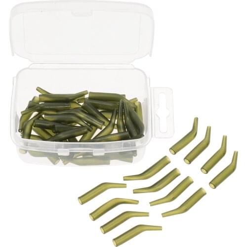 50Pcs Carp Fishing Hook Sleeve Hair Rig Line Aligner Sleeves Soft Anti Tangle Fishing Tackle Aligner Carp Fishing Accessories