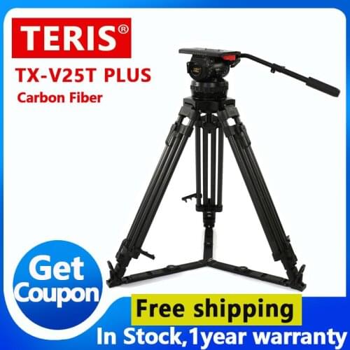 TERIS TX-V25T PLUS Carbon Fiber Tripod Hydraulic Yuntai