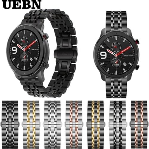 UEBN 20mm Metal Strap for xiaomi Huami Amazfit GTS/GTR 42mm 47mm Stainless Steel 22mm Bracelet for Amazfit Bip watchBand