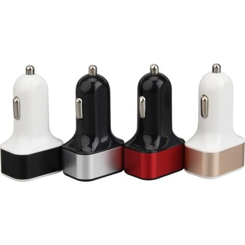 Universal Portable 3 Port USB Car Charger AC Adapter For Iphone 7 8 IPad for Samsung Xaomi Mobile Phone Tablet 200pcs