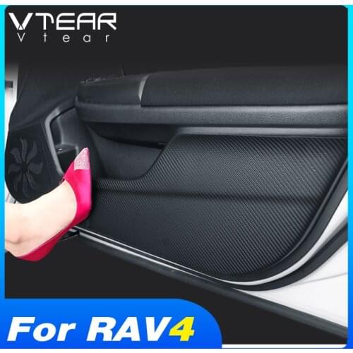 Vtear For Toyota RAV4 2019 2020 Car Door Anti Kick Pad Protection Stickers Carbon Fiber Inner Door Side Edge Film Accessories
