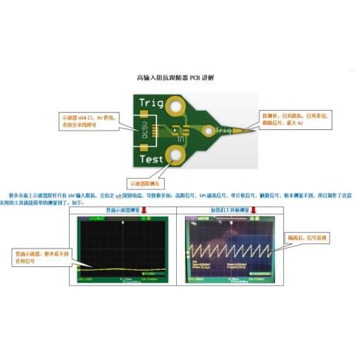 High Input Impedance Follower, 100M Impedance, 100M Bandwidth, Signal Capture