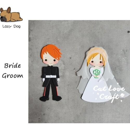 Bride and groom Wedding Metal Cutting Dies Scrapbooking Stencil DIY Mold Craft Embossing Die Cuts Card Making New Dies For 2020