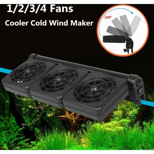 1/2/3/4 Powerful Fans Aquarium Cooler Adjustable Wind Cooling Fan Aquarium Water Chiller Cold Wind Maker For Fish Tank Hot Sale