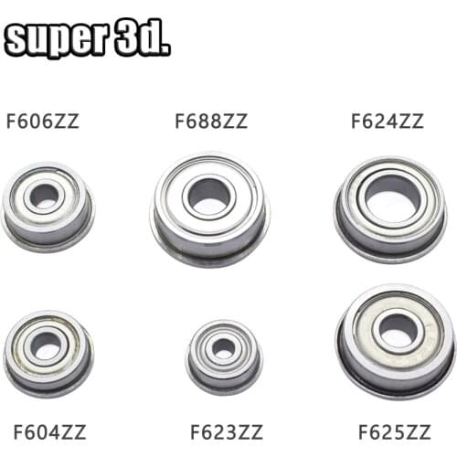10pcs Flange Ball Bearing F604ZZ/F606ZZ/F623ZZ/F624ZZ/F625ZZ/F688ZZ Deep Groove Pulley Wheel 625zz 623zz 688ZZ 604ZZ 3D Printer