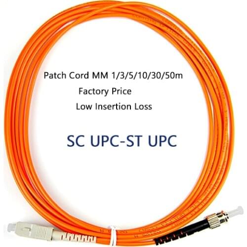 10PCS/Pack ST/UPC-SC/UPC Muliti mode MM Simplex Fiber Optical Jumper Fiber Optic Patch Cord 1m/3m/5m/10m/30m/50m