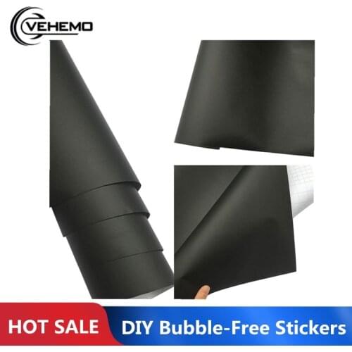 152CMX10CM Matt Matte Black Vinyl Car Wrap Car Motorcycle Scooter DIY Styling Adhesive Film Sheet With Air Bubble Stickers