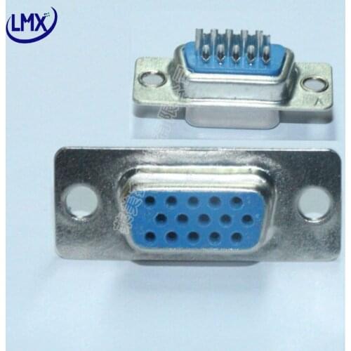 20PCS/High Quality D-Sub DB15 3 rows 15PIN female VGA Solder Connector Socket for PC use blue