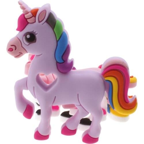 4PC Unicorn Pendant Silicone Baby Teether Silicone Baby Teething Jewelry Accessories Diy Baby Tooth Nursing Toys Bpa Free