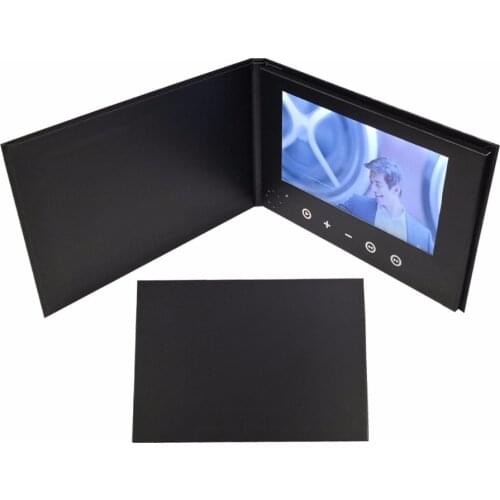 A5 hardcover paper greeting card 7 inch HD screen booklet free printable lcd screen stylish video brochure Portable displayer