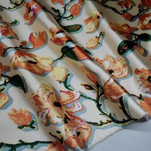 Craft Satin Fabric Print Ribbon Glossy Charmeuse Polyester Tilda Scarf Material