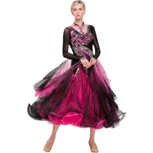 B-16247 Custom Ballroom Dance Competition Dresses Standard Tango Waltz Dress Costume Women Flamenco Customize Smooth Dress