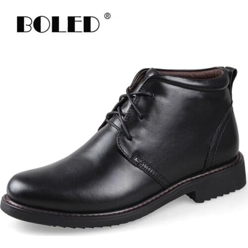 Handmade Genuine Leather Boots Men Autumn Winter Boots Shoes Vintage Style Men Shoes Quality Lace-Up Ankle Snow Boots