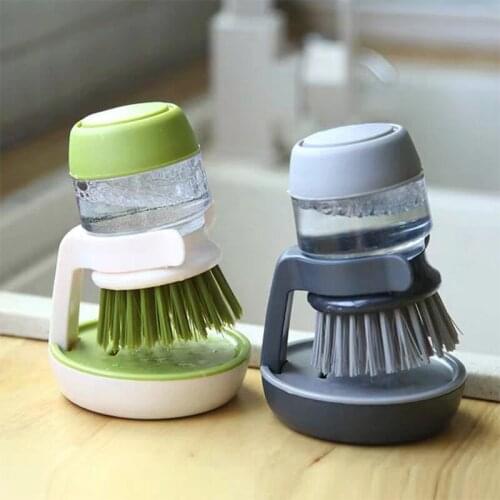 Cepillo,Dishwashing brush, kitchen, pot, sponge, household multifunctional cleaner with liquid dispenser Produit de nettoyage