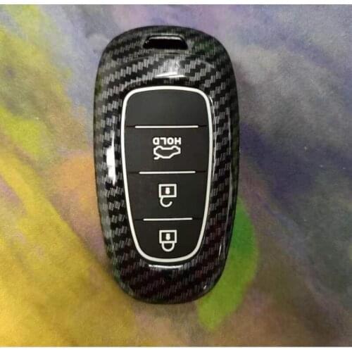 Carbon Fiber ABS Car Key Case Key Cover for Hyundai Sonata Tucson Solaris i30 Grand Stare 2019 2020 2021 3button key