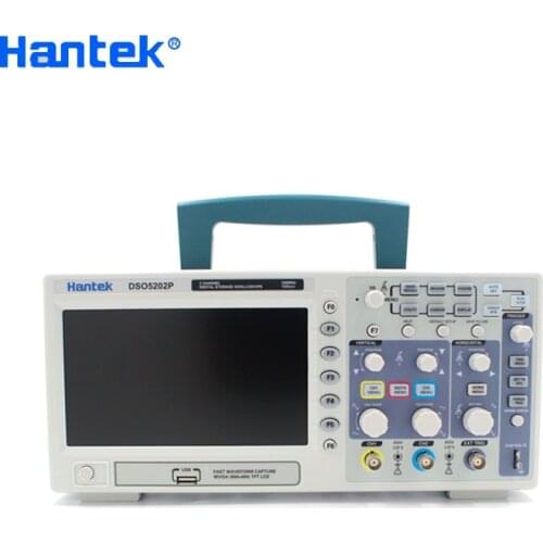 Hantek DSO5202P Digital Oscilloscope 200MHz 2 Channels USB Handheld Osciloscopio Portable 1GSa/s Electrical Oscillograph 7Inch