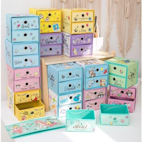 Disney Princess Stitch Pooh Chip Dale Anime Figures Cartoon Product Cosplay Accessories Children Storage Box Toy Gift