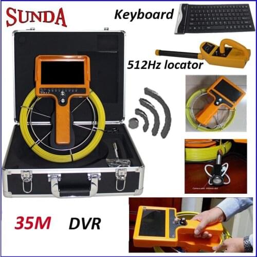 Sewer inspection camera 512hz transmitter&512hz receiver keyboard typingsewer drain inspection camera dvr endoscope 35meter
