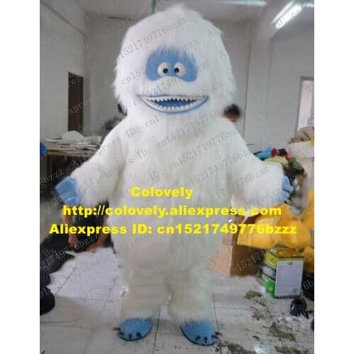 White Bumble The Abominable Snowman Snow monsters Yeti Mascot Costume Adult Cartoon character Small Blue Face No.2703
