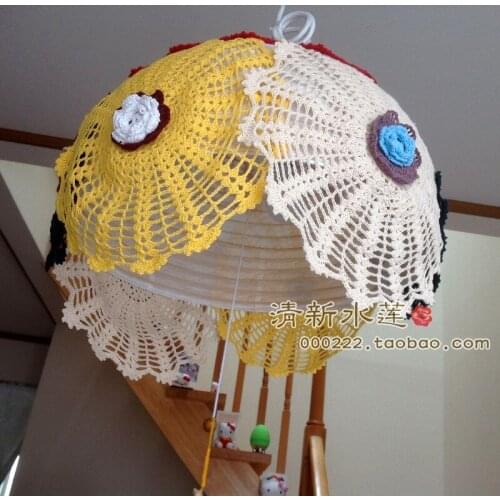 Colorful French beautiful design Handmade crochet round mat 100% cotton cutout decoration mat table mat diy lamp cover motif