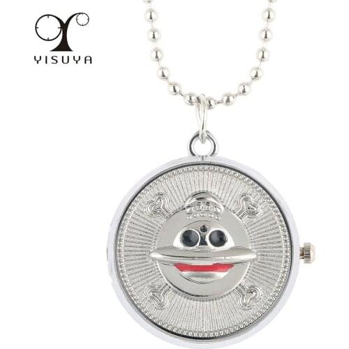 Hot Japanese Anime Theme Rotatable Pendant Necklace Pocket Watch Cute Retro Clock Gift Student Anime Boys