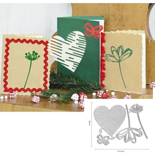 Flower Heart Metal Cutting Dies Mold Scrapbook Craft Mold Template Embossing Paper Mold Making New