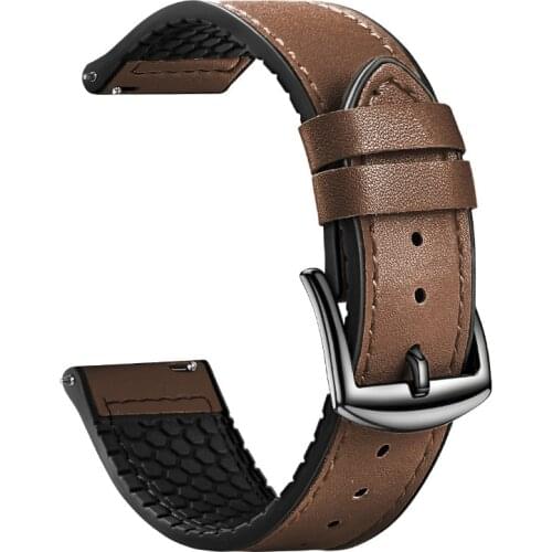 Fashion Leather+Silicone Watchbands For Fitbit Versa /Versa 2 /Lite Watch Bracelet Strap Adjustable Replacement Wrist For Men
