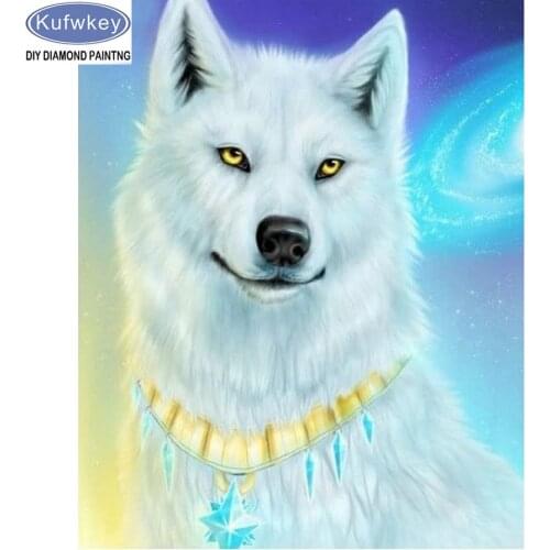 Diy Diamond Painting Embroidery Kit 5D Sets white wolf Mosaic Diamond Needlework Full square resin diamonds with printed picture