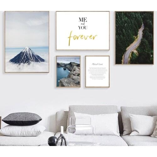 Mount Fuji Sea Mountain Forest Landscape Wall Art Canvas Painting Nordic Posters And Prints Wall Pictures For Living Room Decor