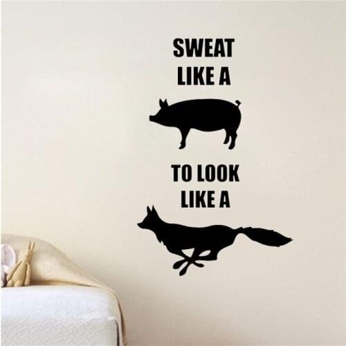 Gym Wall Decal Fitness Motivational Quote Vinyl Sticker Crossfit Sport Workout Inspirational Art Gym Removable Decoration