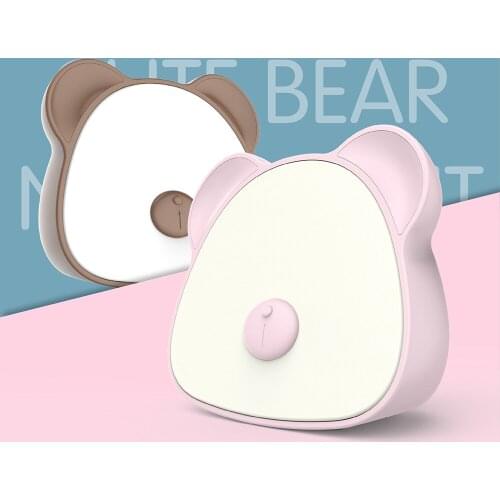 Cute Cartoon Bear Night Lights Three-color Baby Breastfeeding Eye Care Touch Light Stepless Dimming Creative Bear Night Light