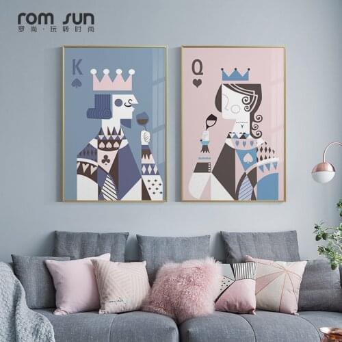 Modern Creative poker card Canvas Painting posters and print playing king cards Art Wall Pictures for Living Room Bedroom Aisle