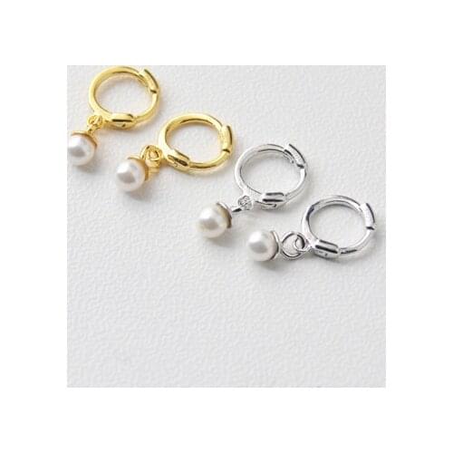 925 Sterling Silver Earring Fashion round zircon flower Ear Ring pearl Ear Bone Ear Buckle cute pretty Wild Woman Girl Ear Jewel