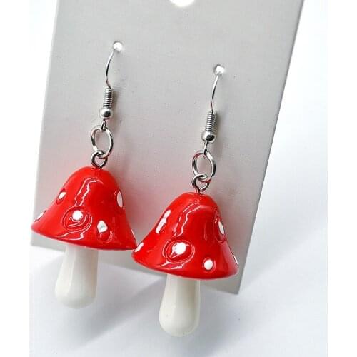 Cute Mushroom Earrings for Women Fashion Creative Colorful Geometric Drop Dangle Earrings Girls Birthday Gift Jewelry