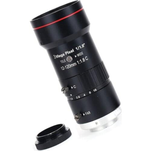 Machine vision telephoto lens 12-120mm industrial lens 1/1.8 inch HD FA zoom low distortion C-port CCTV lens
