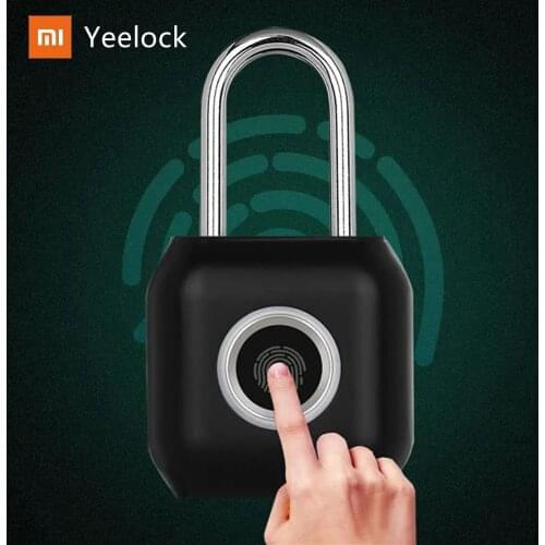 Xiaomi YEELOCK Smart Fingerprint Door Lock Padlock USB Charging Waterproof Keyless Anti Theft Travel Luggage Drawer Safety Lock