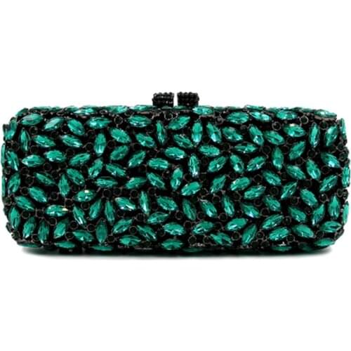 Evening Clutch Bags Green Rhinestone Women Clutches 2018 Luxury Crystals Ladies Purse Party Bags Handbags Fashion Lady Pochette