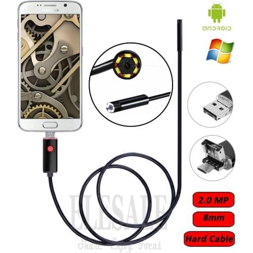 8mm 2.0MP 2M Cable 2-In-1 Android Endoscope Camera Waterproof Borescope Inspection Camera For Android Phone Samsung