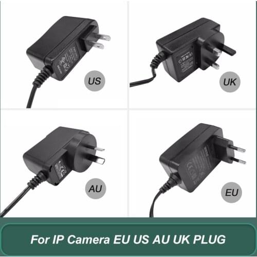 High Quality 12V 1A CCTV Power Supply Adapter for IP Camera EU US AU UK PLUG